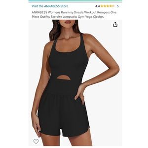 NWOT ANRABESS Womens Running Cut Out Onesie Workout Romper